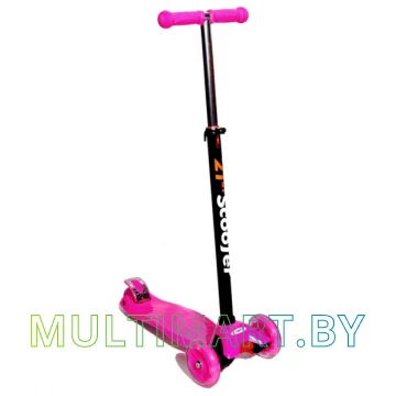 Самокат 21st Scooter Maxi PK 036S розовый, прозрачные колёса